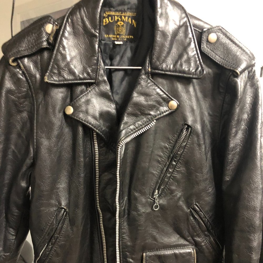 Bukman Leather Motorcycle Jacket USA Size 38 Any Gender